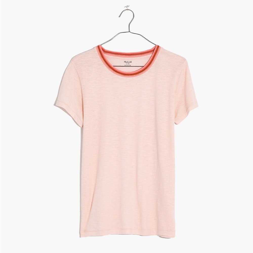Madewell Whisper Cotton Ringer Tee Lucid Pink XXS